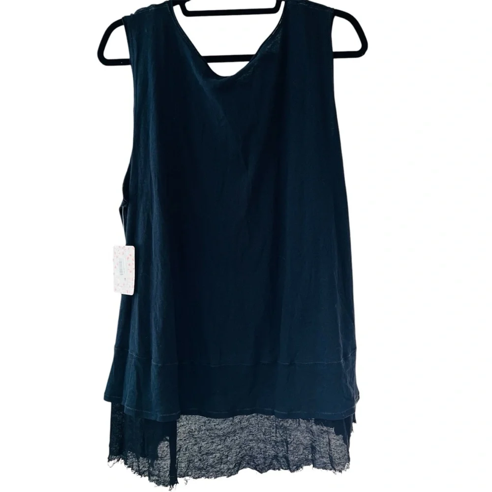 Free People Peachy Tank Sleeveless Top Black Size L NWT We the Free - Picture 7 of 7